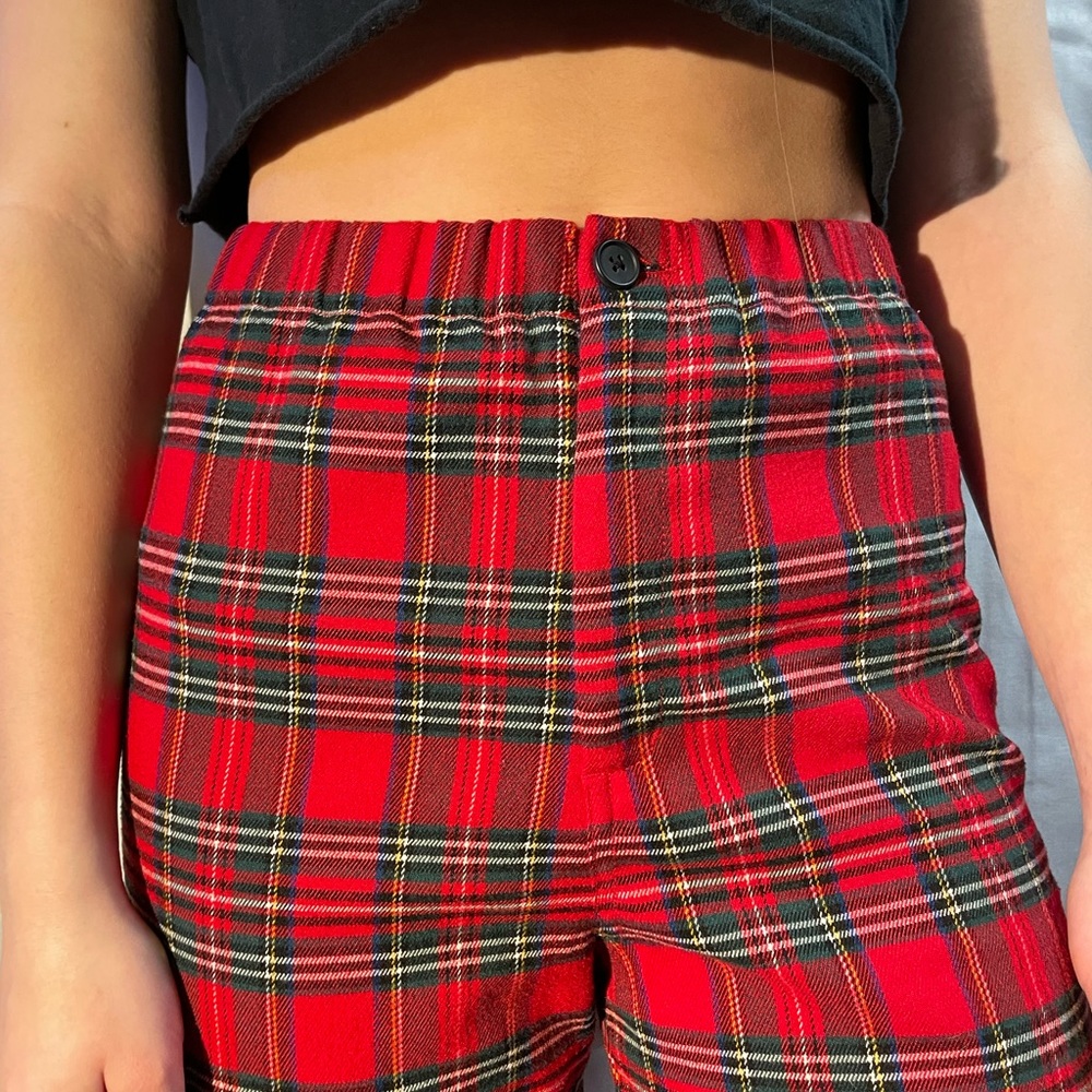 Brandy Melville Red Plaid Pants